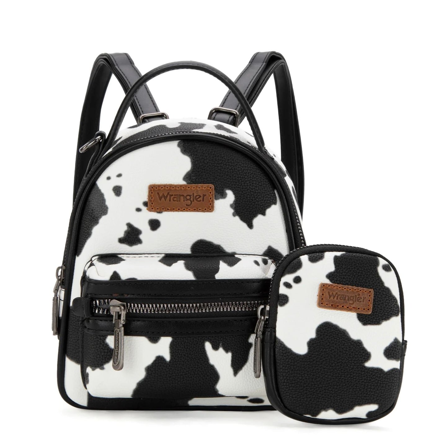 Wrangler Cow Print Mini Backpack With Coin Pouch