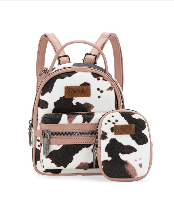 Wrangler Cow Print Mini Backpack With Coin Pouch