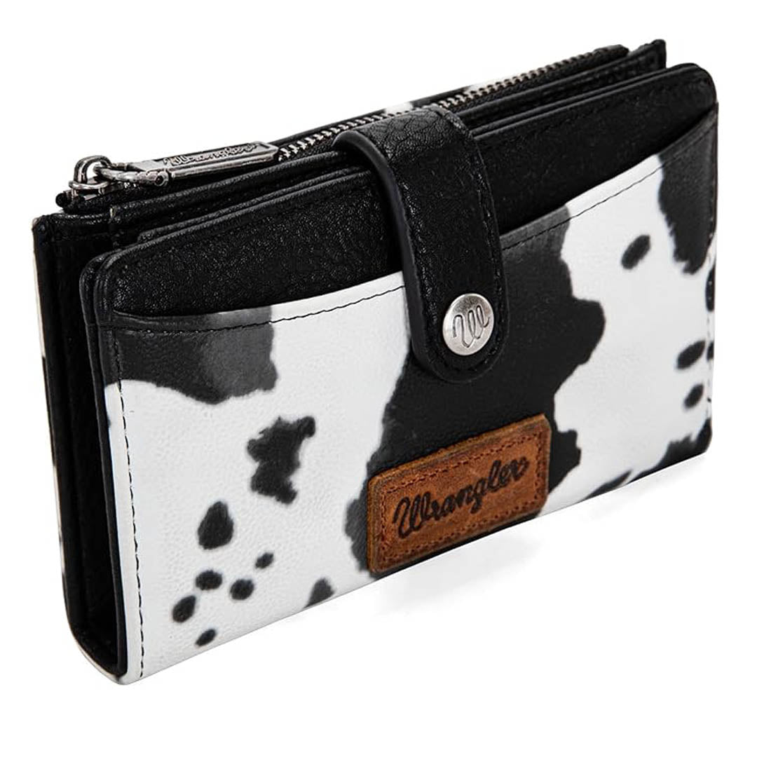 Wrangler Cow Print Snap Bi-Fold Wallet