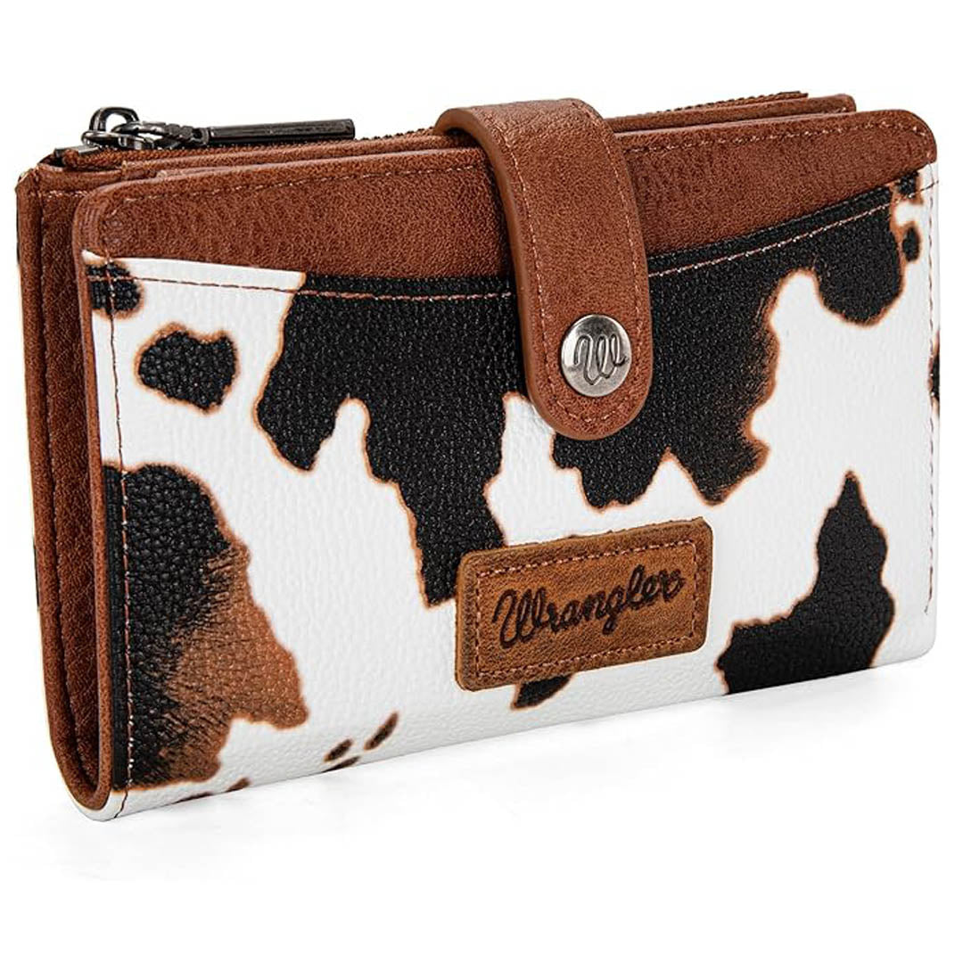 Wrangler Cow Print Snap Bi-Fold Wallet