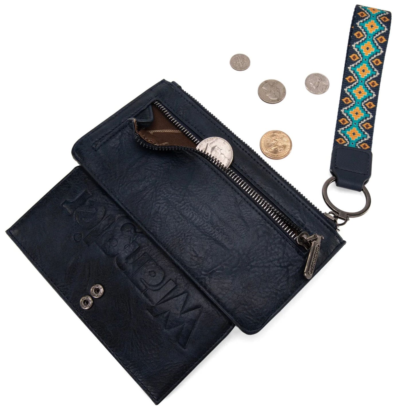 Wrangler Aztec Print Bi-Fold Wallet Wristlet