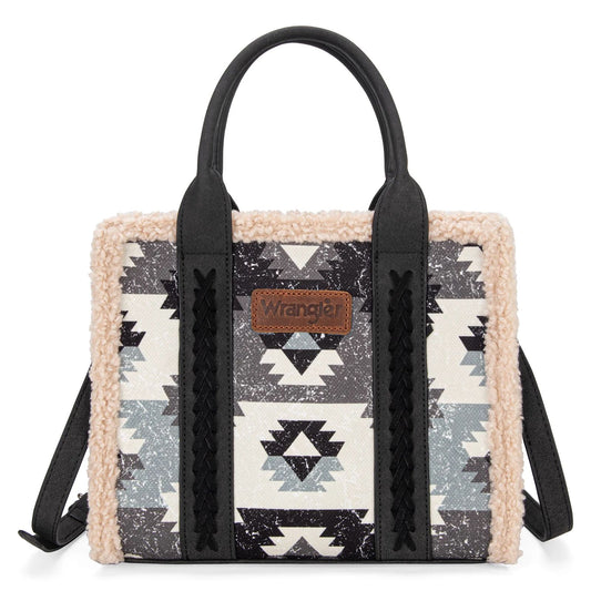 Wrangler Sherpa Southwestern Print Small Canvas Crossbody