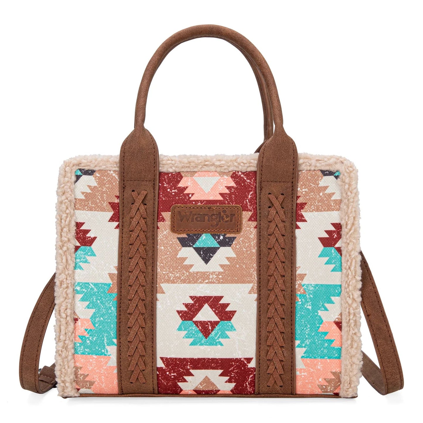 Wrangler Sherpa Southwestern Print Small Canvas Crossbody