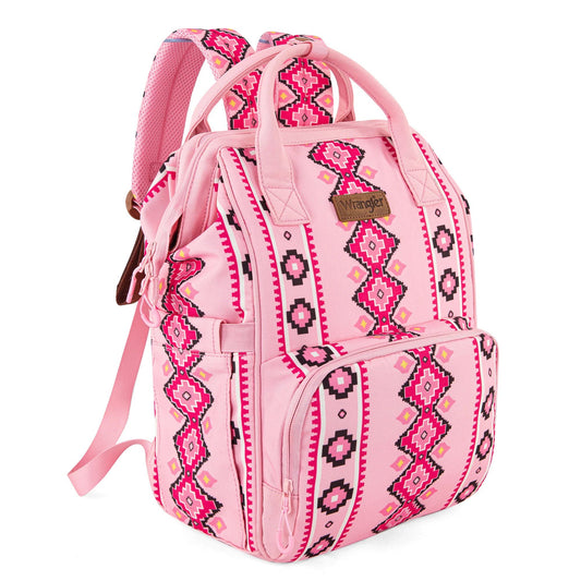 Wrangler Allover Aztec Dual Sided Backpack - Pink