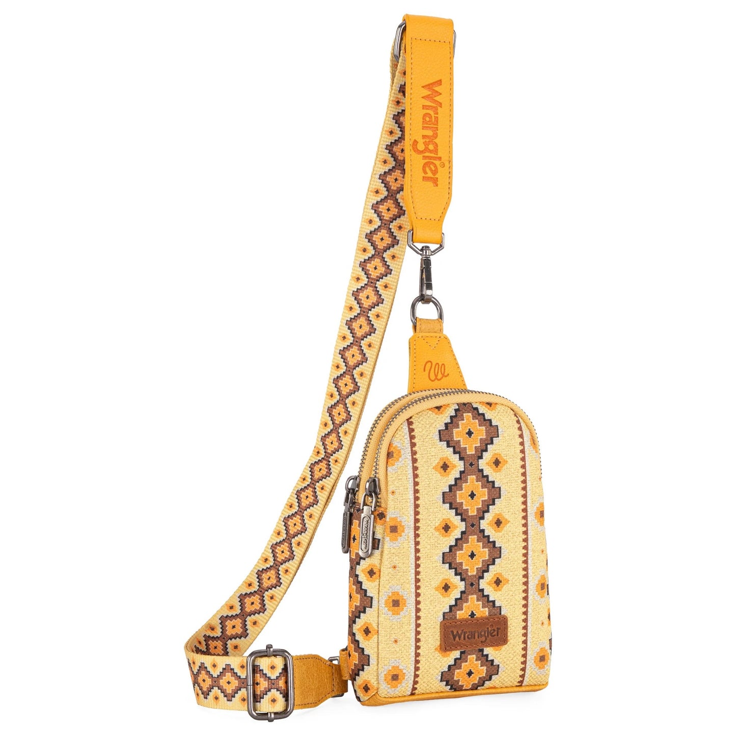 Wrangler Allover Aztec Dual Sided Print Crossbody Sling Chest Bag