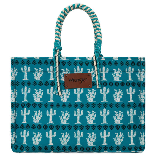 Wrangler Cactus Oversized Tote Bag Braided Handles Weekender Bag