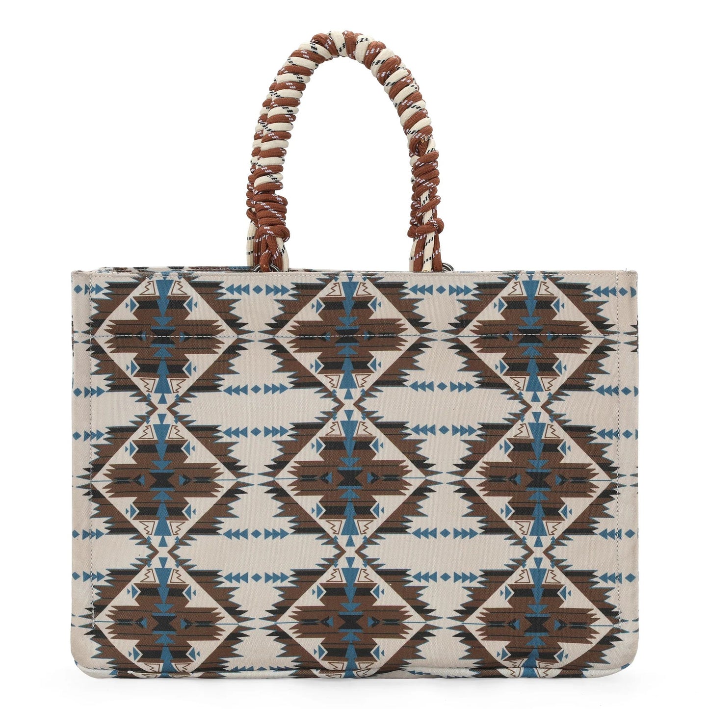 Wrangler Aztec Oversized Tote Bag Braided Handles Weekender Bag