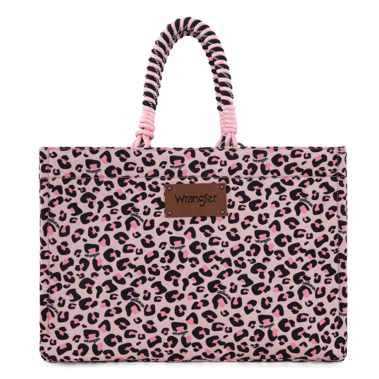 Wrangler Leopard Print Dual Sided Print Canvas Wide Tote