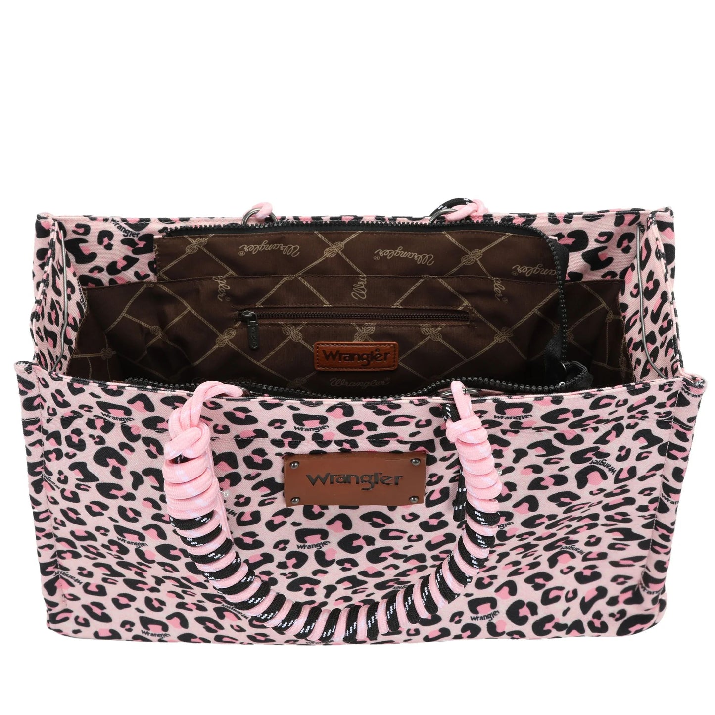 Wrangler Leopard Print Dual Sided Print Canvas Wide Tote