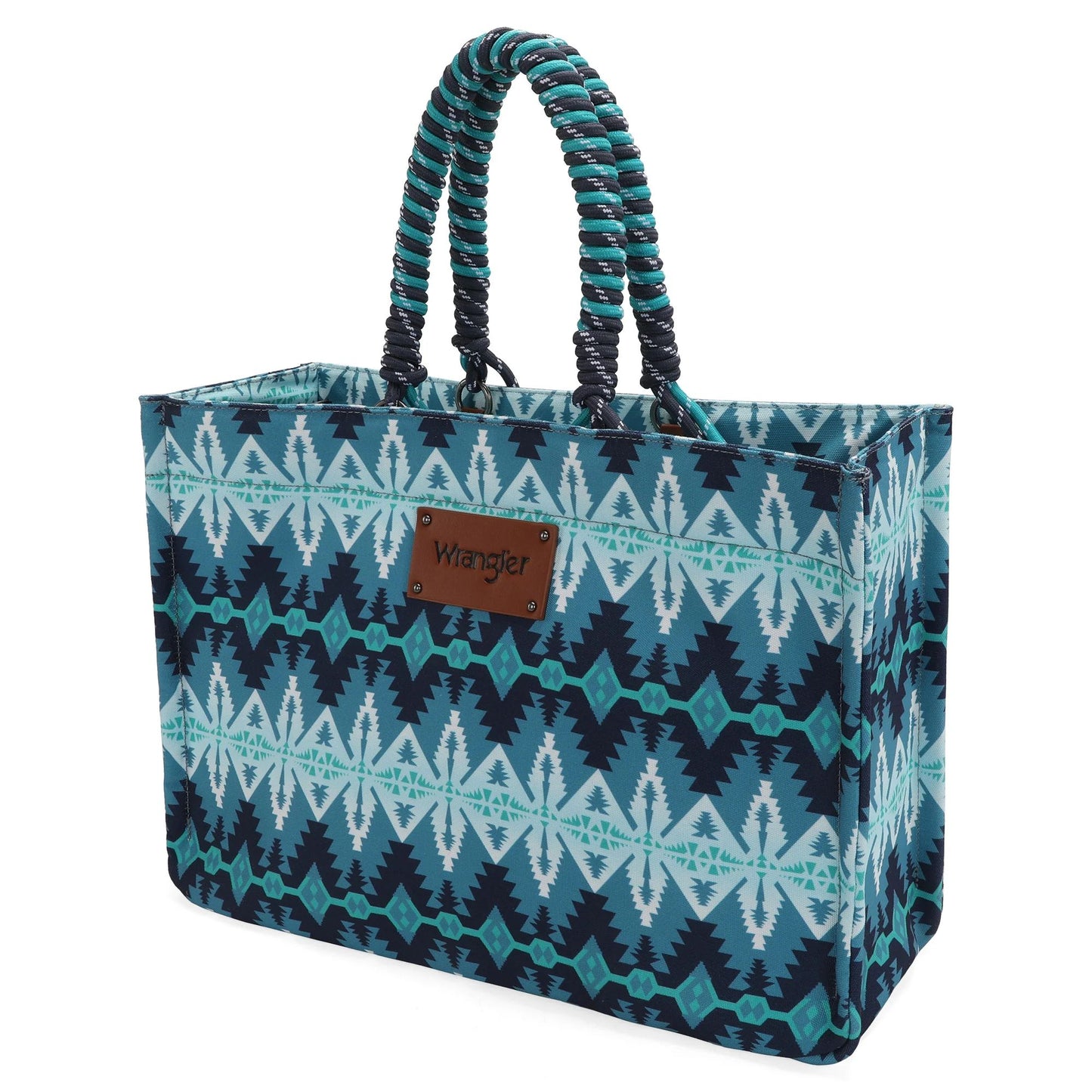 Wrangler Southwestern Print Dual Sided Print Canvas Wide Tote Jean