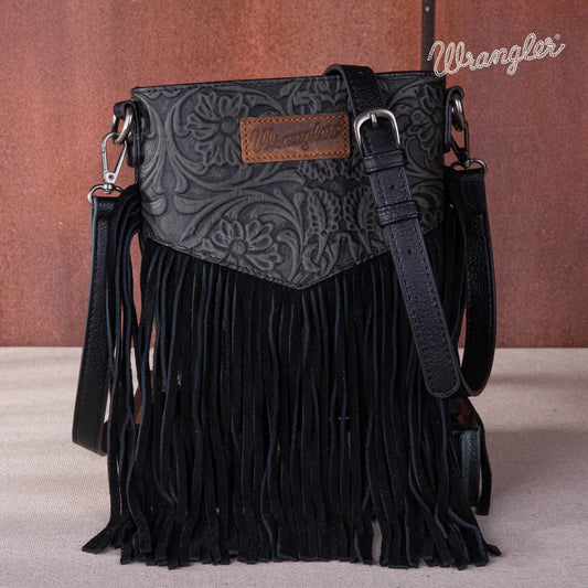 Wrangler Vintage Floral Embossed Fringe Crossbodys