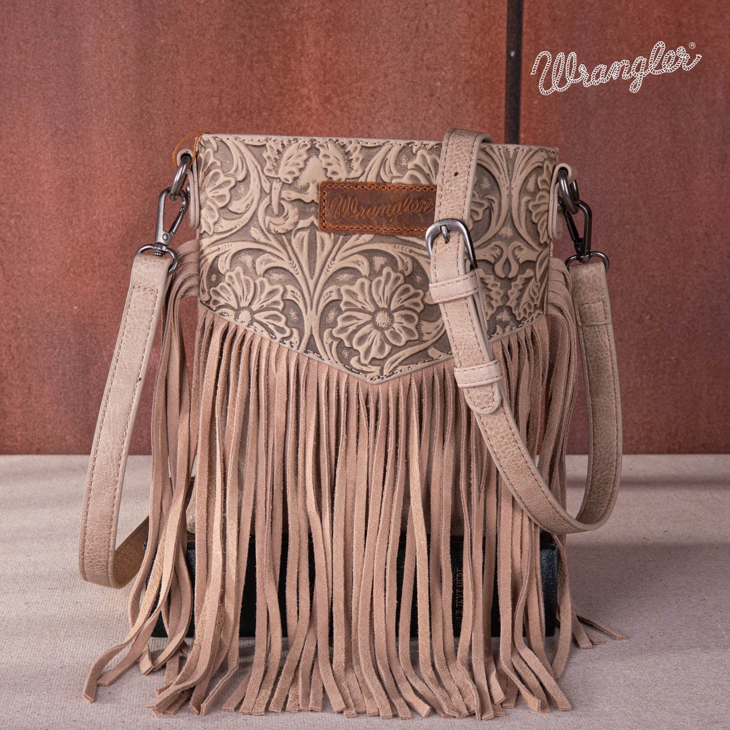 Wrangler Vintage Floral Embossed Fringe Crossbodys