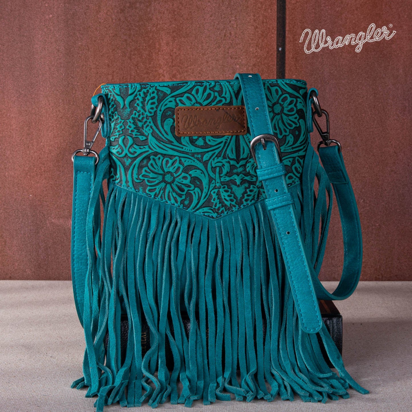 Wrangler Vintage Floral Embossed Fringe Crossbodys