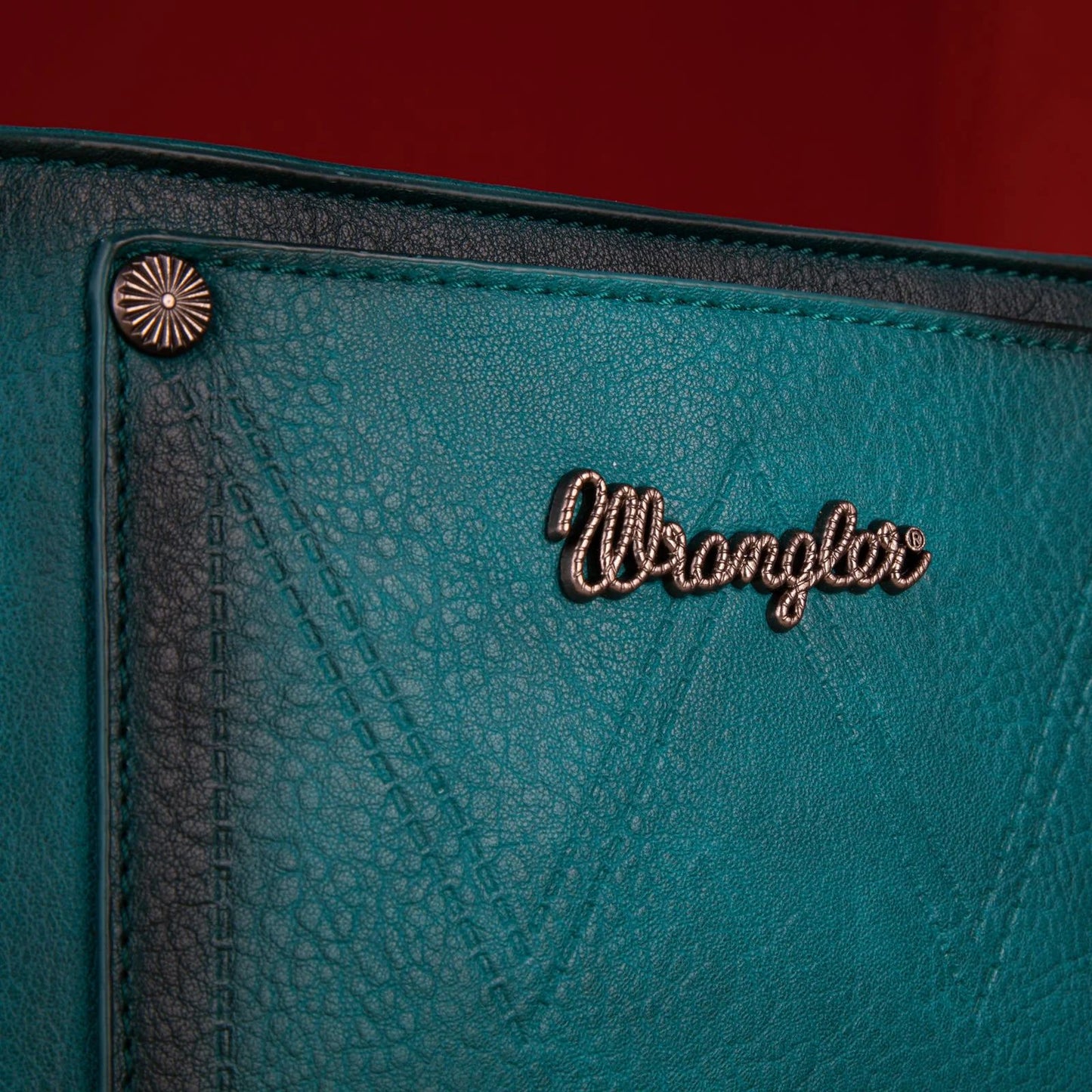 Wrangler Rivets Studded Wristlet / Crossbody - Turquoise