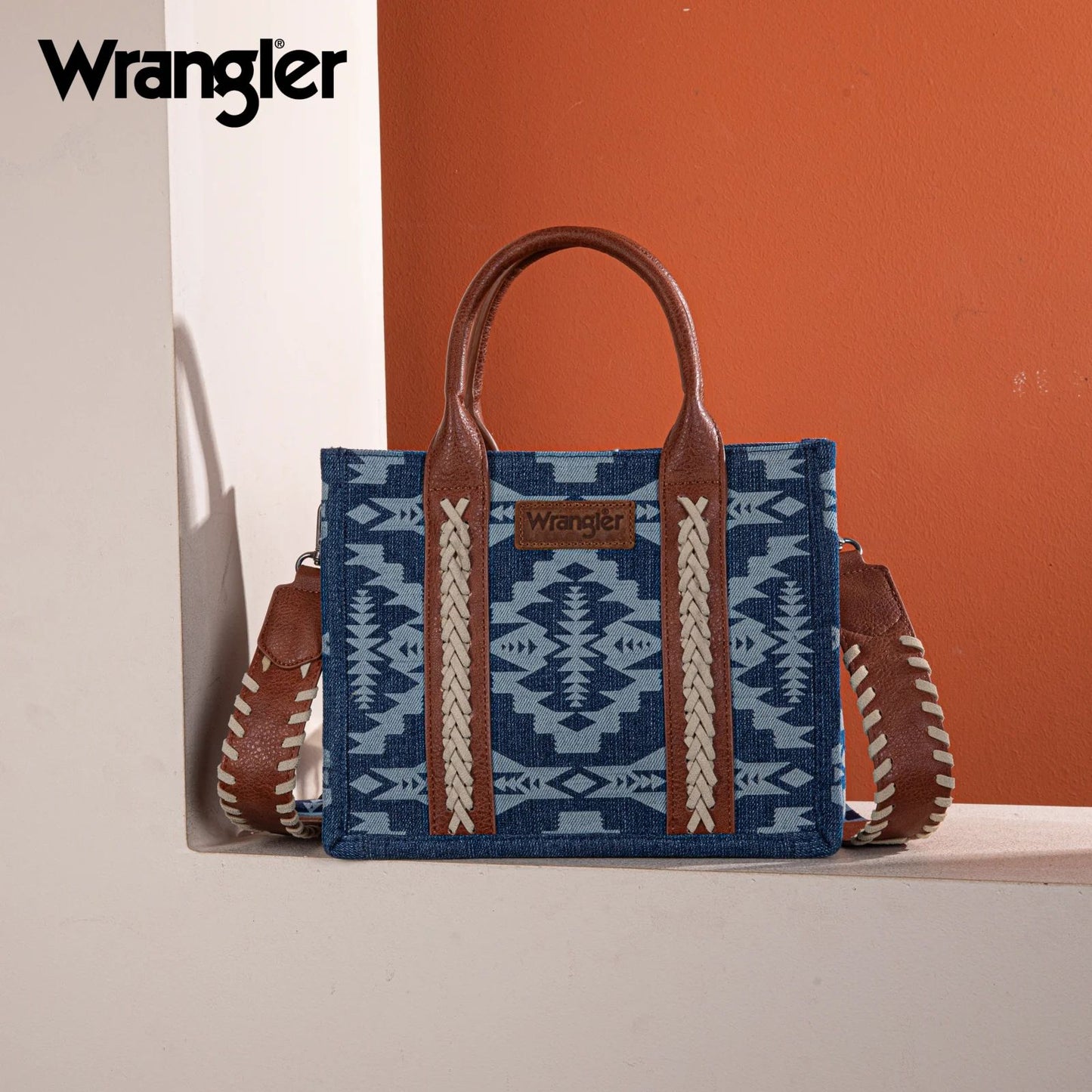 Wrangler Southwestern Pattern Dual Sided Print Concealed Carry -Crossbody